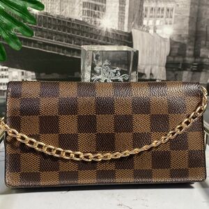 Authentic Louis Vuitton Damier Checkbook/Phone Long Wallet